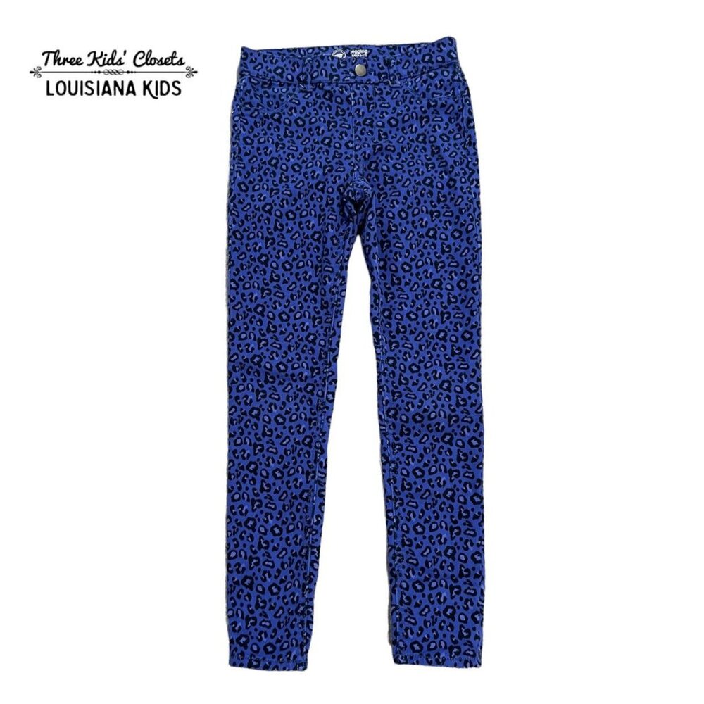 Wonder Nation Sz L (10/12) Blue Leopard Print Jeggings